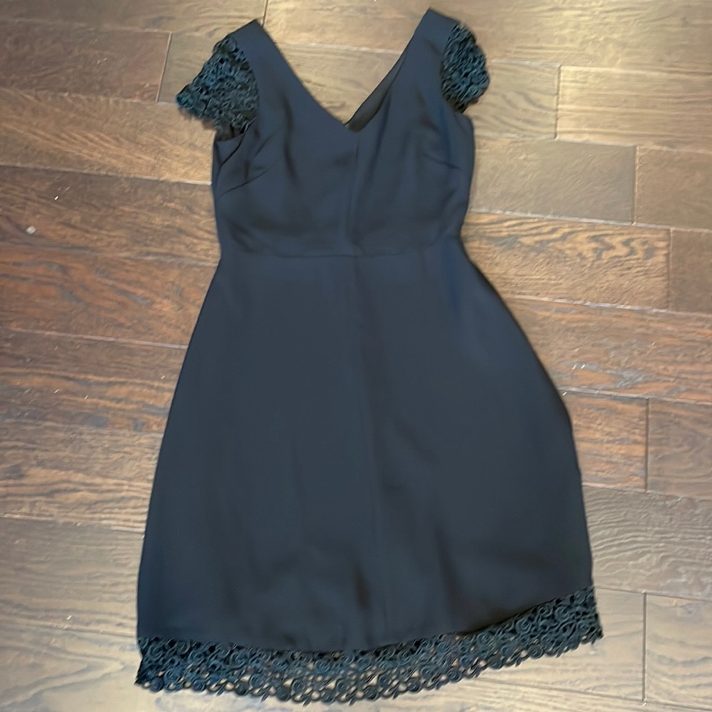 Talbots Petit sz 6 Black Dress with Lace Detail